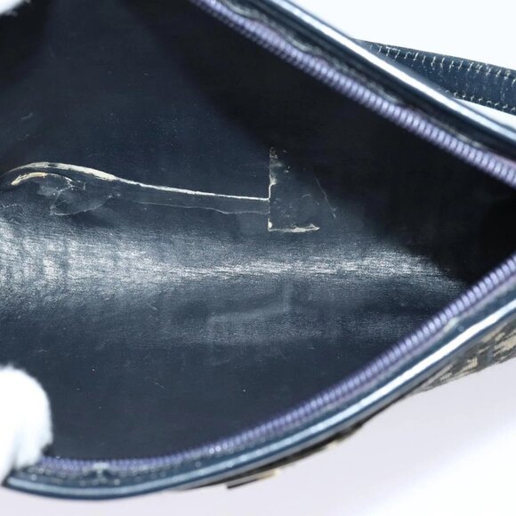 Christian Dior Trotter Canvas Shoulder Bag Navy Gold Auth 120603 - Picture 14 of 16
